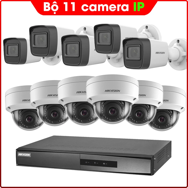 Bộ 11 Mắt Camera IP HIKVISION 2.0mp