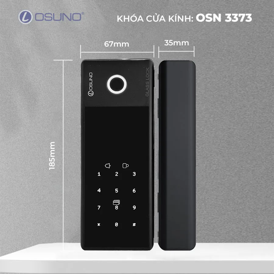 KHÓA VÂN TAY CỬA KÍNH CƯỜNG LỰC OSN-3373