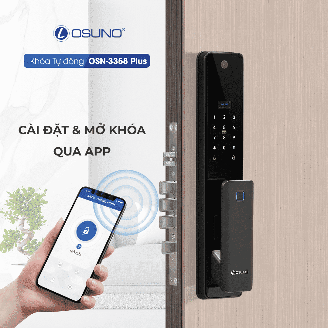 KHÓA VÂN TAY ĐIỀU KHIỂN TỪ XA, APP ĐIỆN THOẠI OSN-3358 PLUS