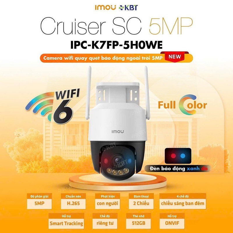 Camera Wifi ngoài trời Xoay 360 Imou IPC-K7FP-5H0WE - 5MP