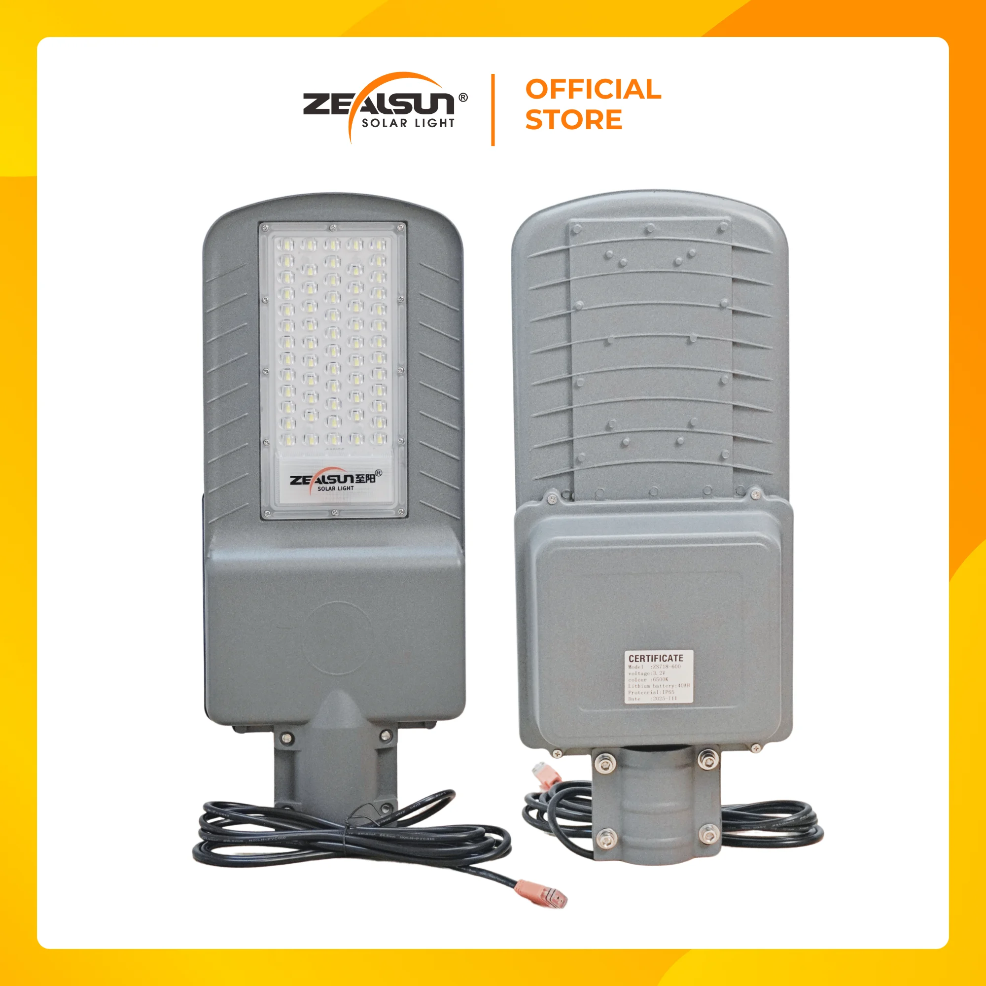 Đèn đường năng lượng mặt trời ZS718-600W - Zealsun