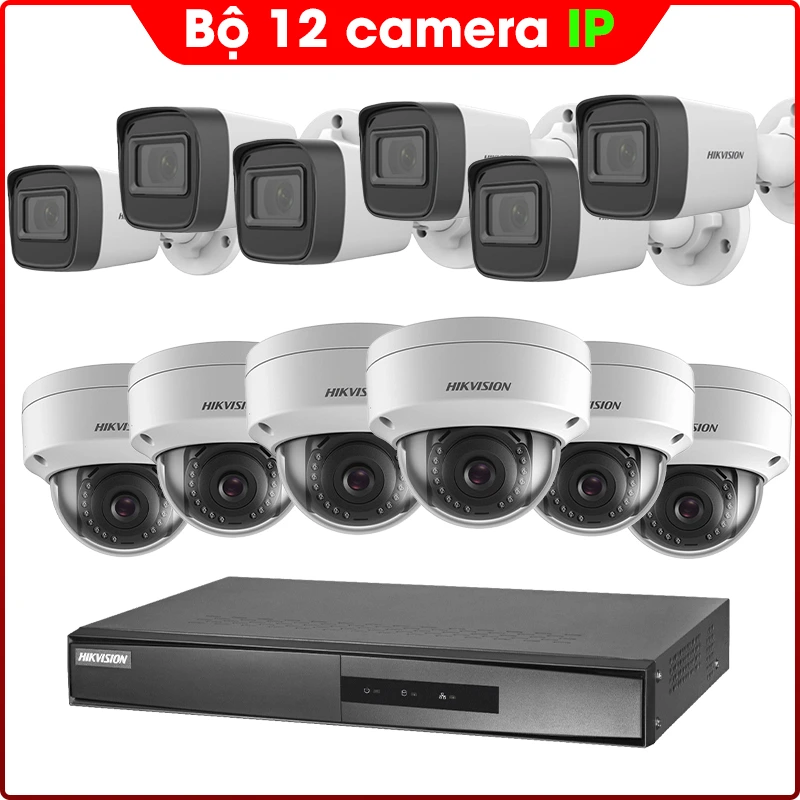 Bộ 12 Mắt Camera IP HIKVISION 2.0mp