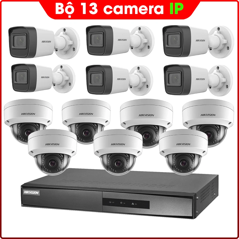 Bộ 13 Mắt Camera IP HIKVISION 2.0mp