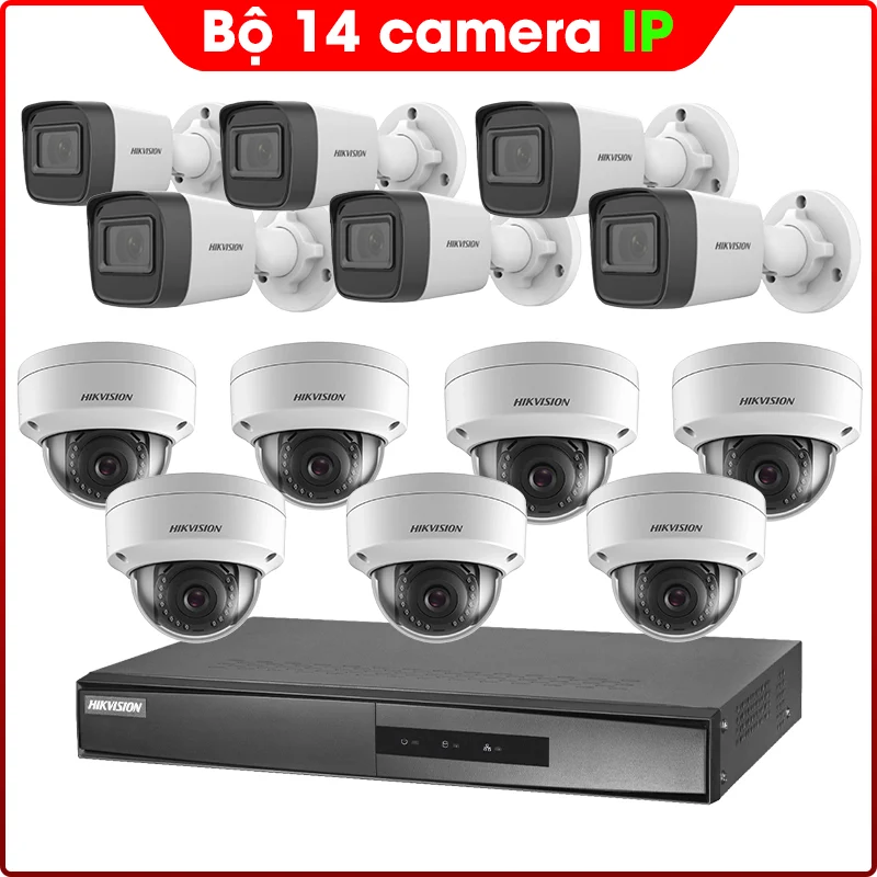Bộ 14 Mắt Camera IP HIKVISION 2.0mp