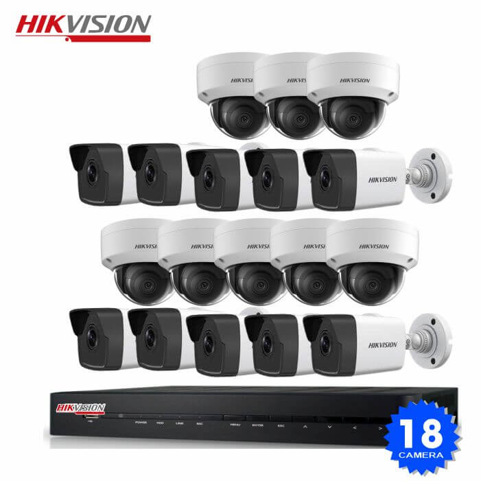 bộ 18 mắt camera ip hikvision 2m